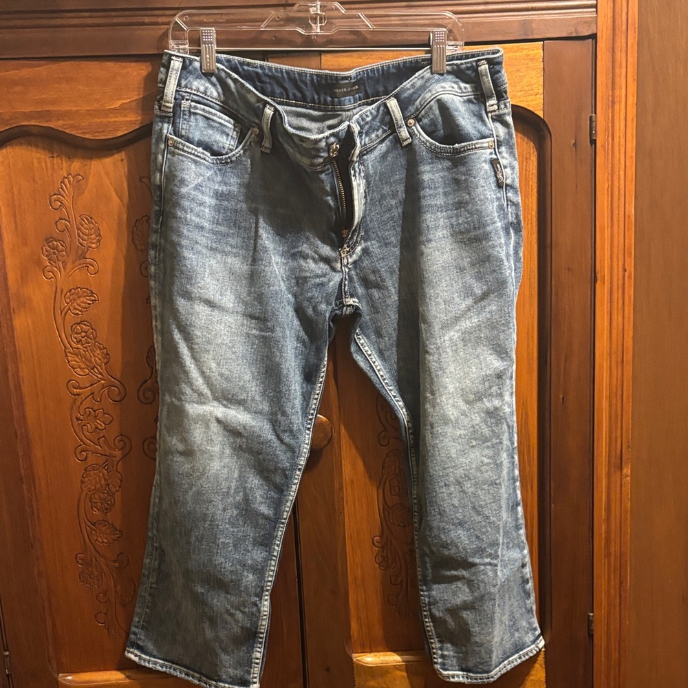 Silver Jeans Mid-Wash Cropped Denim